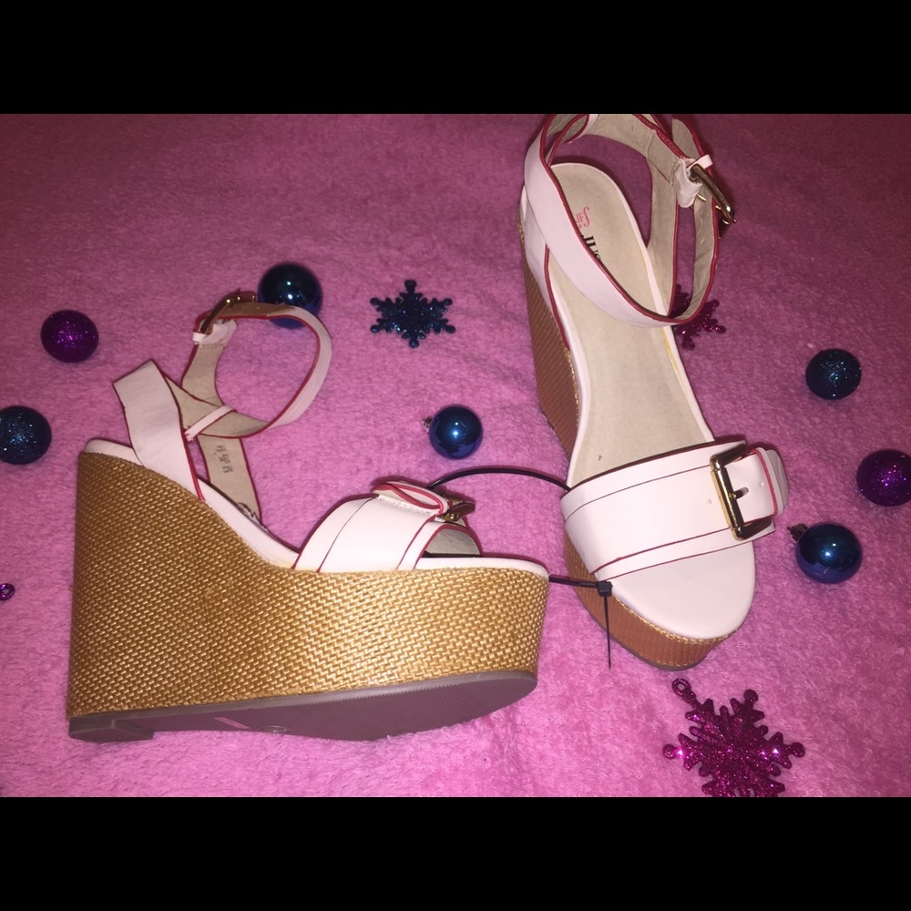 JustFab Soft Pink Open-Toe Wedge